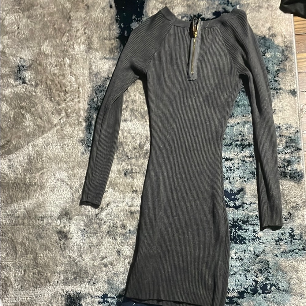 Elegant Black Ribbed Dress